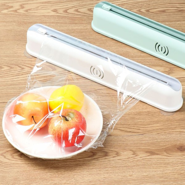 Clingfilmskärare med skjutskärare Multipurpose plastfoliedispenser White