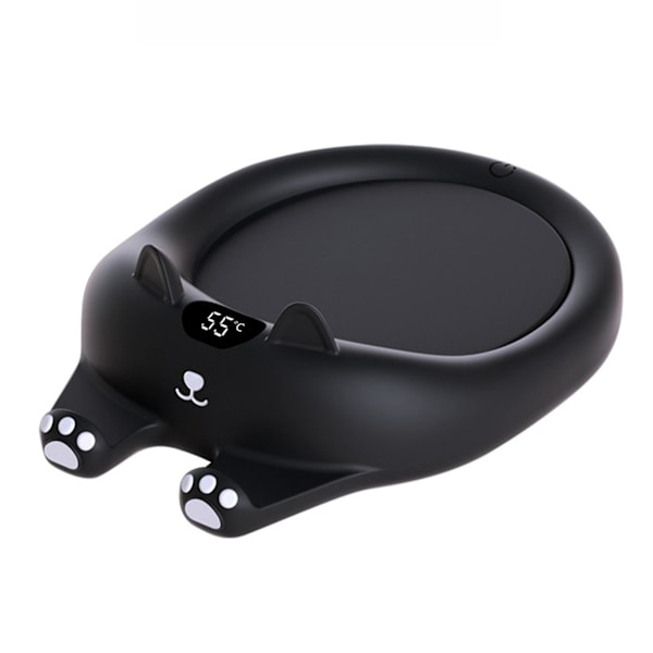 Kaffekoppvärmare, Söt Katt Smart Dryckesvärmare Med 3 Temperaturer, Elektrisk Koppvärmare Auto Avstängning För Keramiska Koppar Mjölkglas fw black