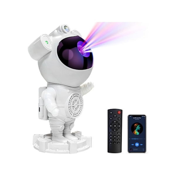 Astronaut Galaxy Projektor Stjerneprojektor Bluetooth Højttaler Hvid Støj Galaktiske Stjerne- og Månelys til Soveværelse med
