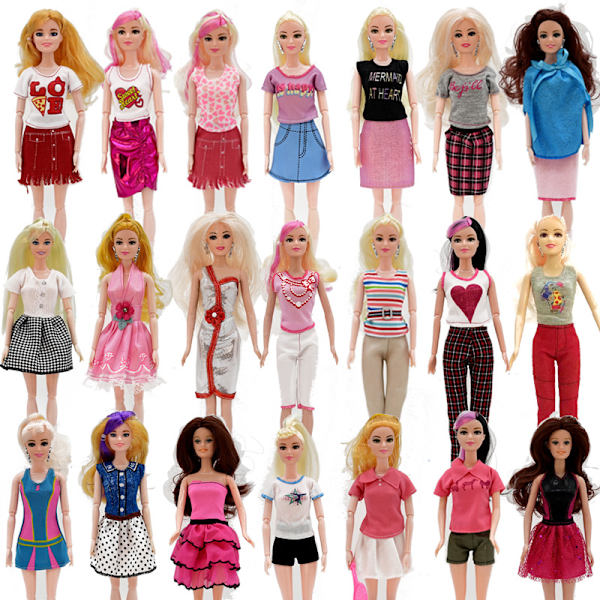 21 kpl 30 cm nukkekostuumeja Barbie prinsessanukelle