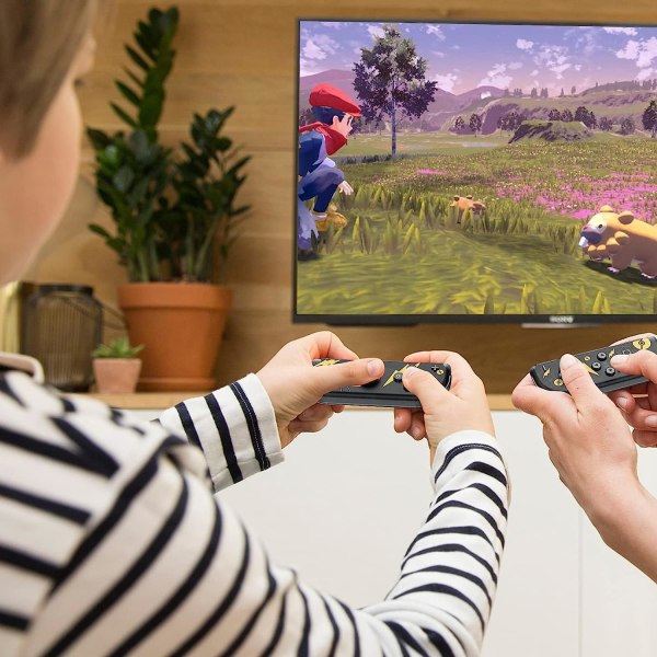 Langaton ohjain, yhteensopiva Nintendo Switchin, Oledin, Liten kanssa, Gamepad-joystick (l/r), korvaava RGB-oikealla Pikachu