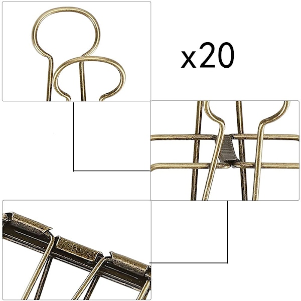 12-pack dubbelklämmor, trådklämmor, kreativ ihålig ritning