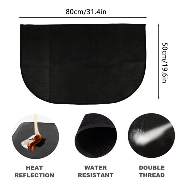 Brandssikker Matte til Pejs, Ildsted, Grill - Gulvbeskyttelse 50X80CM
