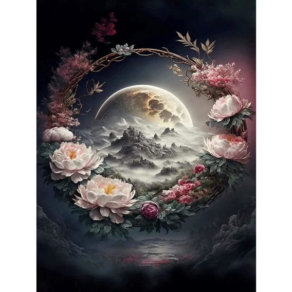 Diamond painting rhinestone complete setmoonlight scenery30X40CM