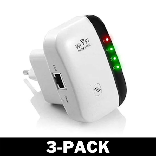 WiFi-förlängare - Förstärk din router Vit 3-Pack
