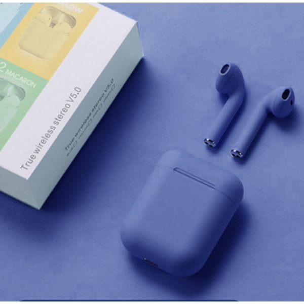 i12 trådlösa Bluetooth-hörlurar TWS Touch Bluetooth-hörlurar Mörkblå