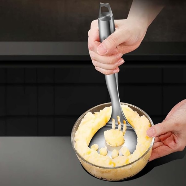 Potatisstöt, köksstöt i rostfritt stål, matpress för mos