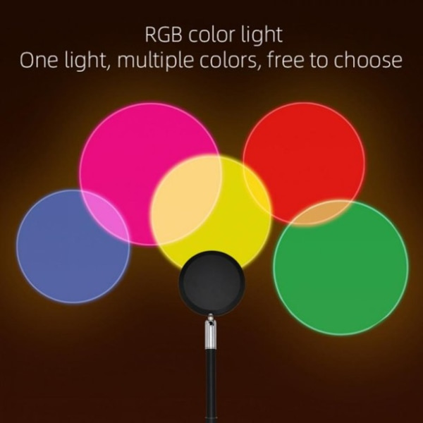 Bordlampe \"Sunset\" med 16 RGB-farver fjernbetjening Sort
