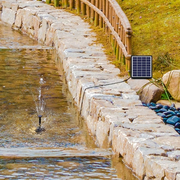Soldriven Dammfontän, Solar Vattenfontän, Solcellsdriven Fontän, Utomhus Vattenfontän, Fågelbad, Solar Trädgårdsdekor, 4W