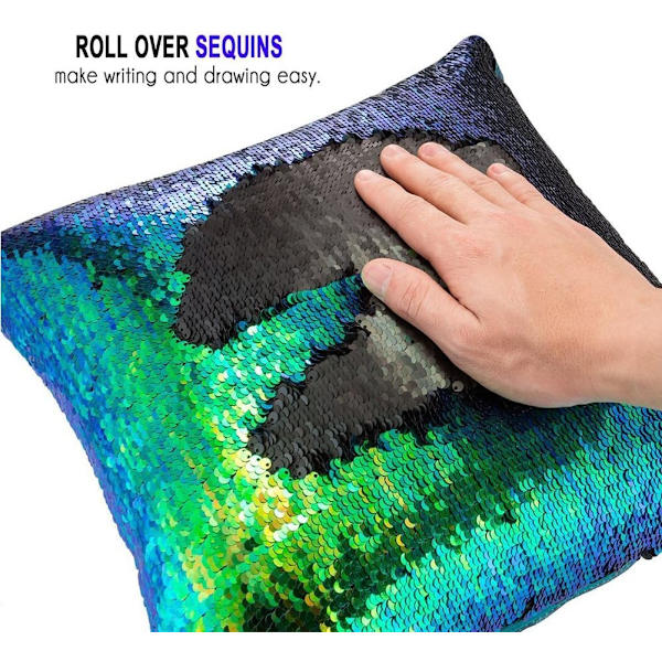 Reversibel Sequin Pudebetræk Dekorativ Havfrue Pudebetræk