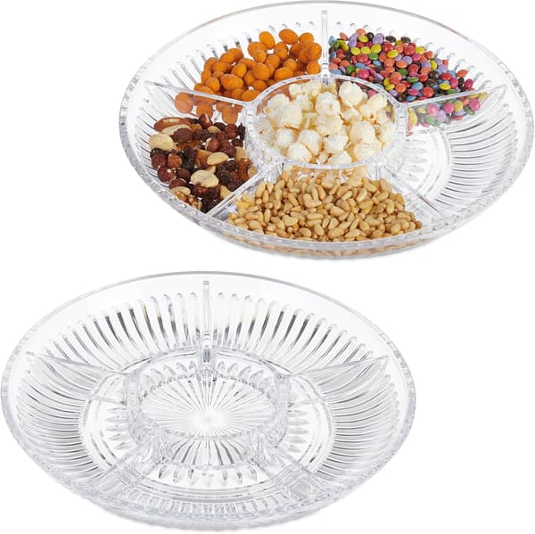 Snackserveringsbakke med rum, 2-pak, 32 cm til slik og chips