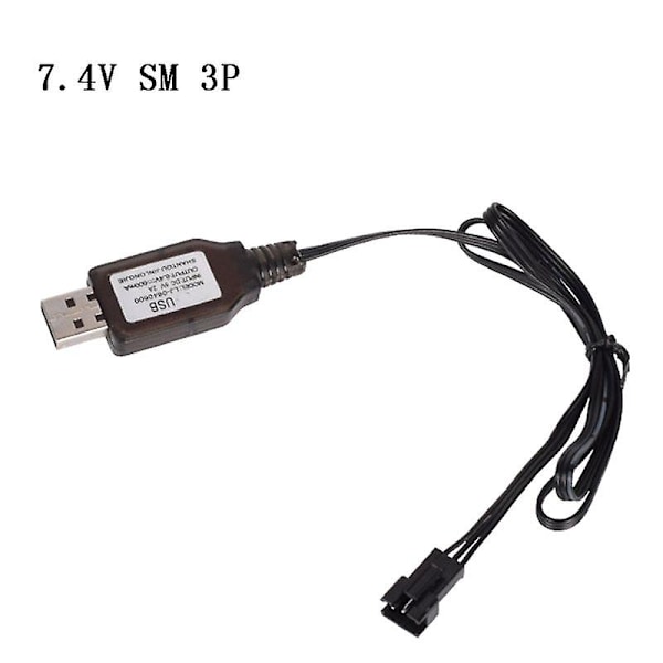 6.4v/7.4v Laddare Li-ion Batteri Sm-3p Rc Leksaker Fjärrkontroll Leksak Sm3p Bärbar Usb Laddare {FW}