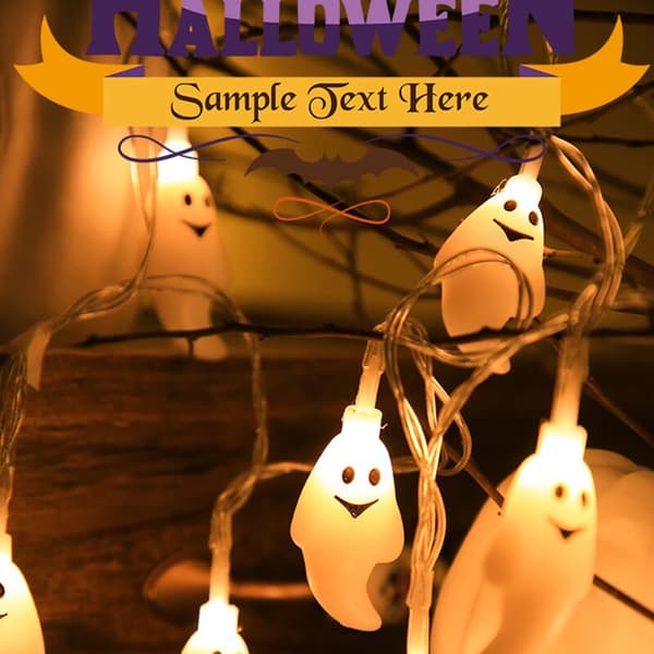 Spooky Halloween Ghost Light Garland - 20 LED-lys, 3 meter