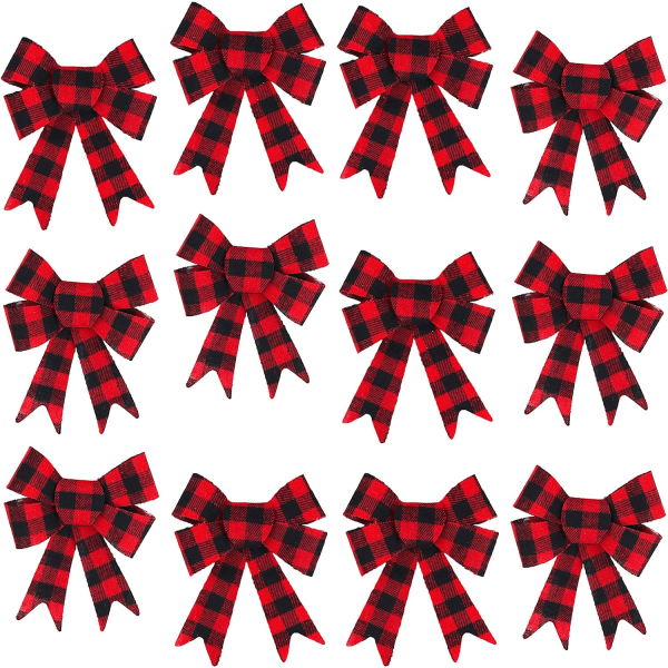 Decorative Bows, 5 x 7 inches (Red Buffalo Plaid)