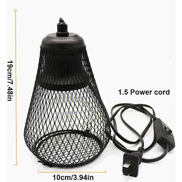Keramisk varmelampe med fatning, 100W keramisk infrarød til krybdyr, padder, dyr, skildpadder, firben, slanger, Longziming-frøer