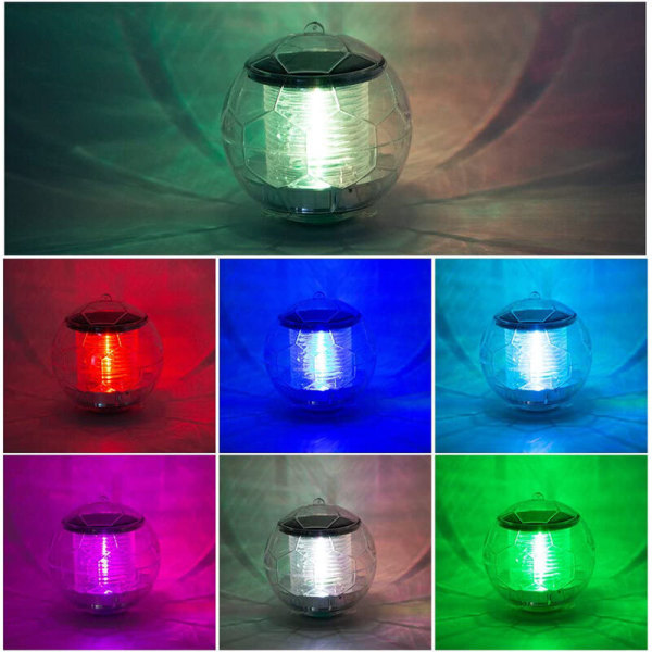 Vandtæt sol LED farve vand flydelampe Pool lampe Water Float lampe (2 stk.) vit