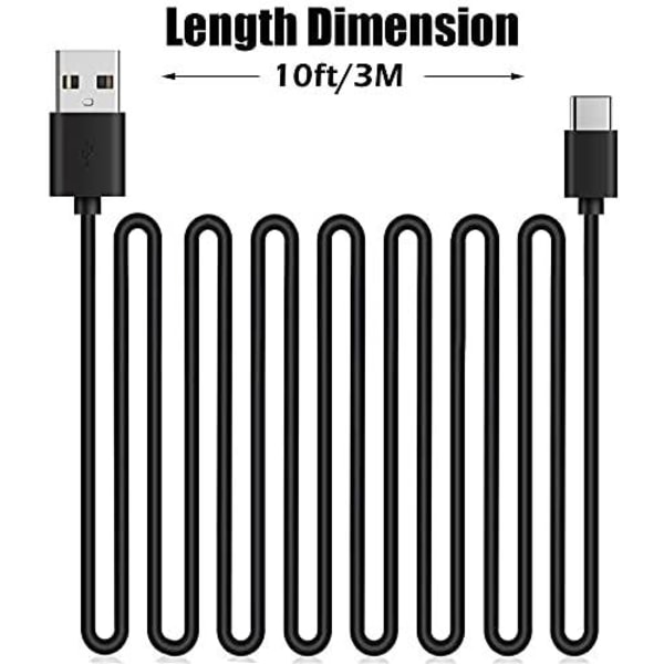 2-pakke 3m 3 Meter Laddkabel - for PS5/ Playstation 5 USB-C black 132