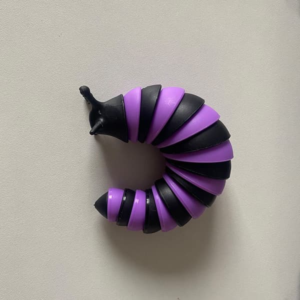 Fidget Slug, 3D Sensorisk Slug Fidget Leke, Morsom Krypende Slug Fidget Leks-FA- Black purple 14CM