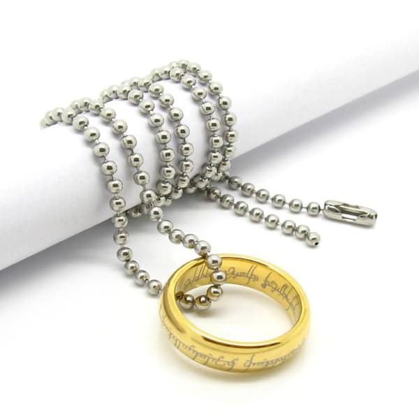 Collier - TD® - Ring i rustfritt stål - Koreansk stil - Gull - For menn-FA12-