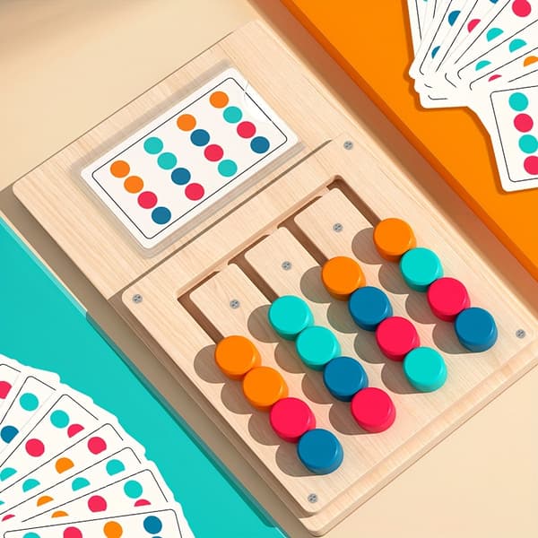 Træfarvepuslespil Pædagogisk Legetøj til Farvegenkendelse Alder 3+ Four-Color Game Mixed Color