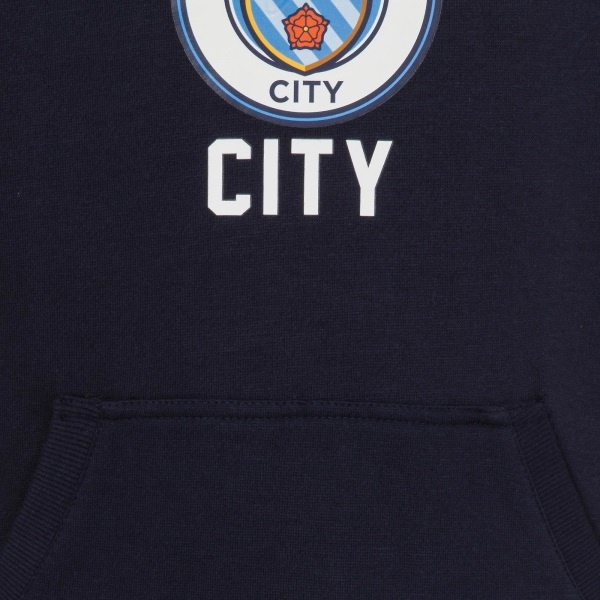 Manchester City Boys Hoody Fleece Grafisk Barn OFFICIELL Fotbollspresent 150cm