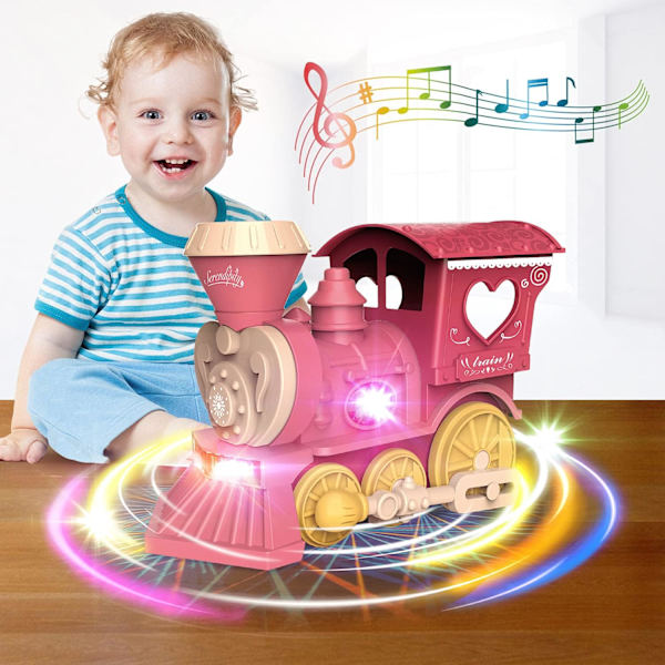 Baby Legetøjstog, 360°Selvspindende Toglegetøj med Fantastisk 4D