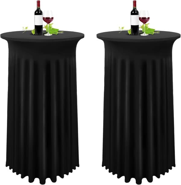 2-pak sorte spandex strækduge til høje borde 80x110 cm-FA-