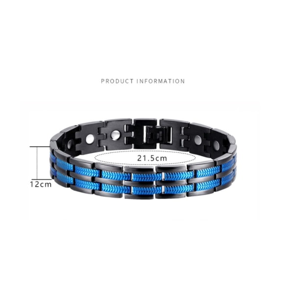1. armbånd i rustfrit stål til mænd - 21,5 cm