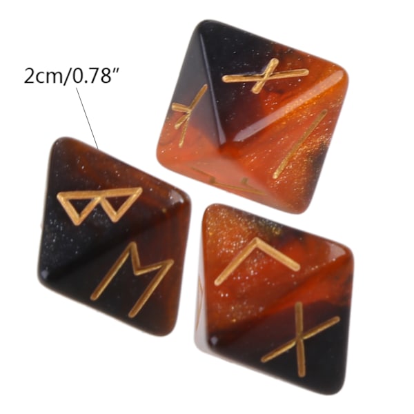 3 stk Harts Tærninger Sæt 8-sidede Runde Tærninger Resin Assorterede Polyhedriske Tærninger Sæt Polyhedrisk Divination Bordplade Tærning A 0.02