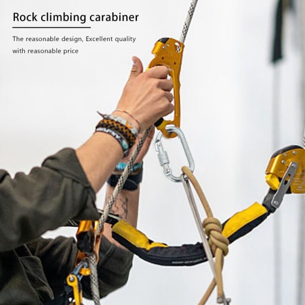 O 25KN Legering Stål Säkerhetsspänne Professionell Klättring Karbin Bergsklättringsspänne Master Lock