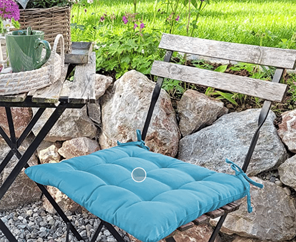 Set med 4 stolsdynor med band, 40x40 cm, turkos för inomhusbruk-FA-