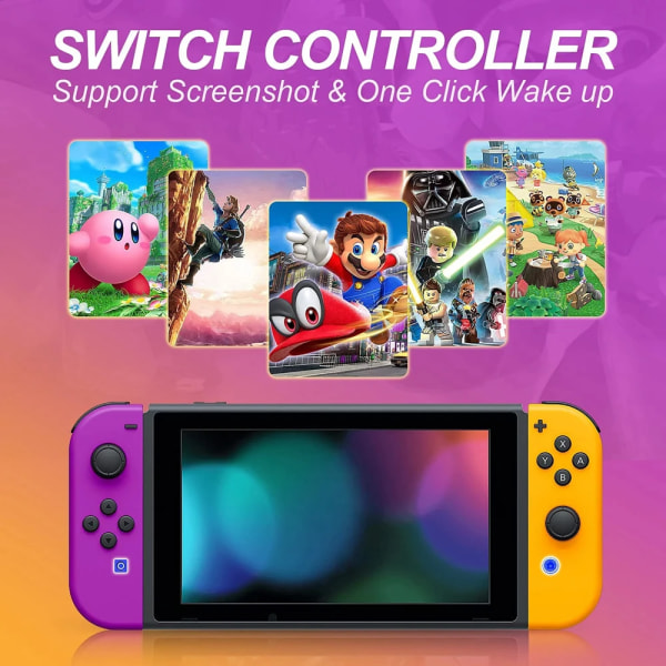 Trådlösa Joy-Con-kontroller (L/R) par för Nintendo Switch / OLED / Lit Purple Yellow