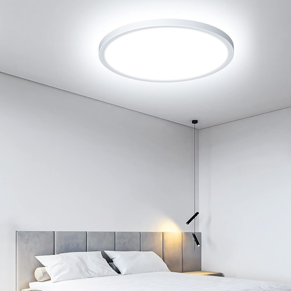 24W Rund LED-Taklampe, 6500K Taklampe, 2400LM Moderne Lampe, Stue, Soverom, Kjøkken, IP44, Ø23cm