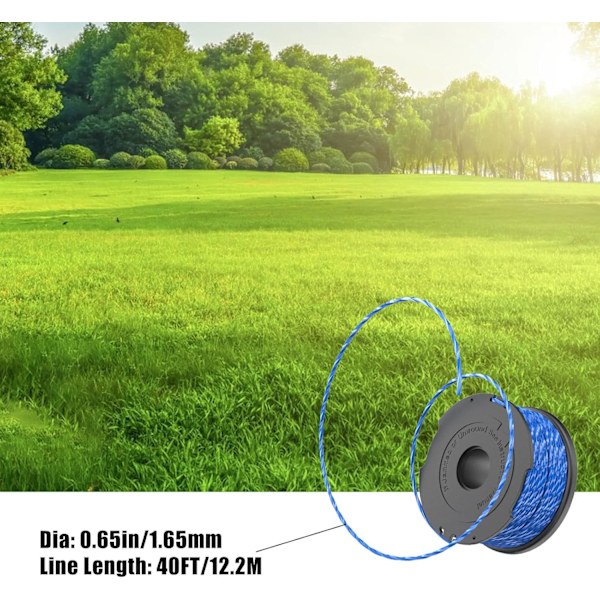 Black and Decker A6441 Strimmer Line -vaihtokelat, 1,65 mm, vaihtokelat GL652, GL655, GL650, GL660, GL680 Strimmerille