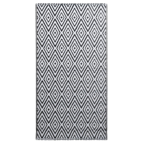 vidaXL Utomhusmatta Vit och Svart 190x290 cm PP white 1760
