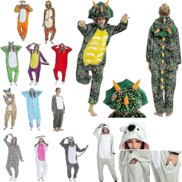 Unisex Aikuisten Kigurumi Eläinhahmo Onesie Pyjama Yksikokoinen Dinosaur Dinosaur