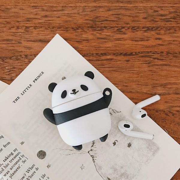 2 søte par Panda airpods-etui Apple 1/2 generasjon Bluetooth w