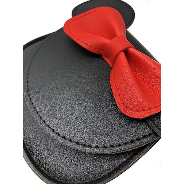 Liten flicka småbarn mini crossbody axelväska myntväska med söt musöron rosett