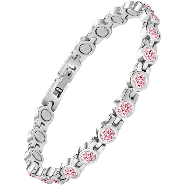 Magneettiset rannekkeet, terveelliset magneettiset rannekkeet niveltulehduksen kivun lievittämiseen Magneettiset rannekkeet Magneettiset rannekkeet miehille ja naisille (vaaleanpunainen) pink diamond