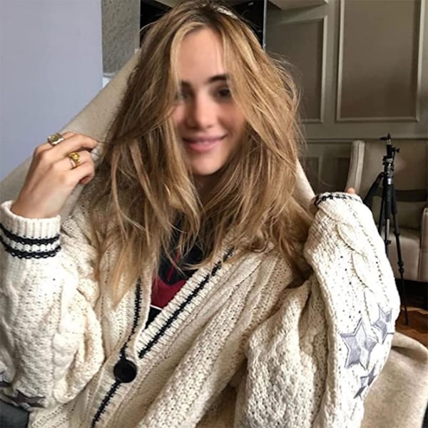 Folklore Cardigan til Kvinder Kepsår Efterår Vinter Chunky Strikket Cardigan Langærmet M