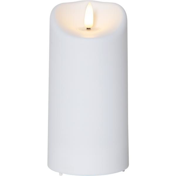 Blockljus Flamme LED, INNE/UTE Star Trading Vit White 15 cm
