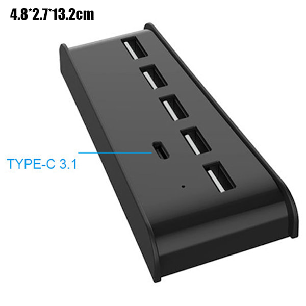 PS5 USB HUB-konverterare USB höghastighetsöverföringsförlängning Black