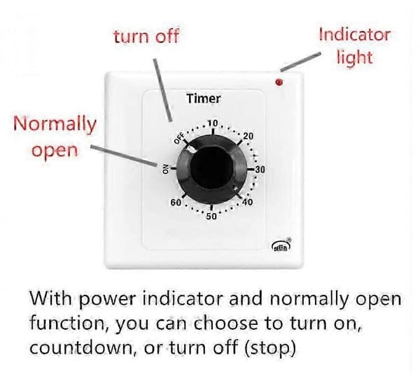 120 min timer switch, AC 220V 15A intelligent mekanisk nedtællingstimer stikkontakt tidsafbryder 86 panel timer kontrolknap-FA-