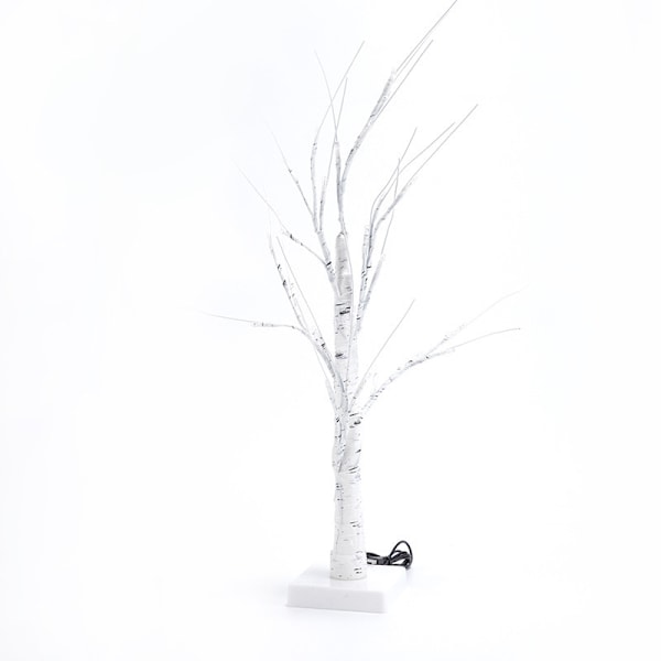 45CM, Ljusbjörk med 24 varmvita LED-lampor, batteridriven/USB-driven