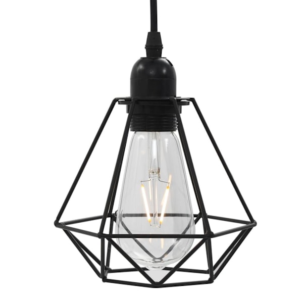 vidaXL Taklampe med diamantdesign svart 3 x E27-lampe black 1810