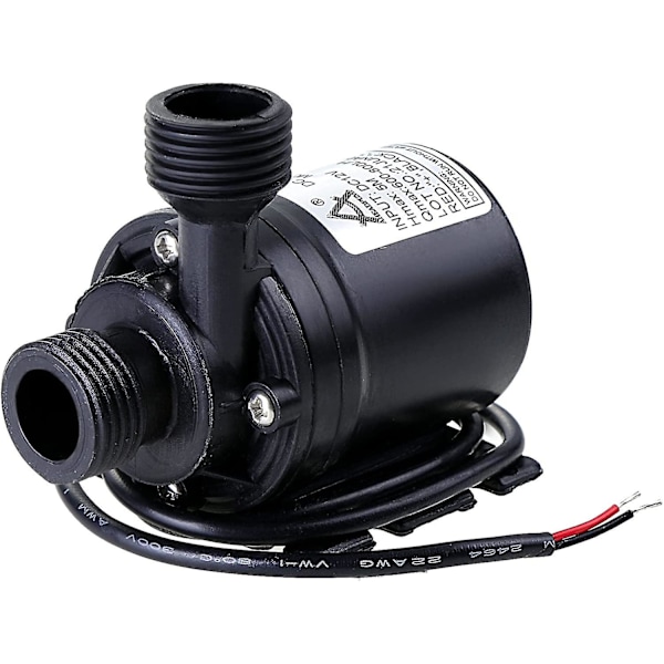 Sirkulasjonspumpe DC 12V 800L/H 5M Vannsirkulasjonssystem Svart 1st Nyhet