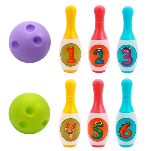 Barn Bowling Set Leksaker Pojkar Flickor med nummer 15CM