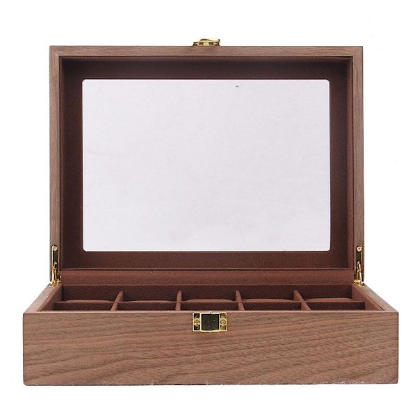 Klockbox 10 Klockor Valnöt - Brun brown 843