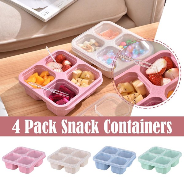 4-pack Snackcontainrar Delad Bento Snackbox 4 Fack R blue one-size