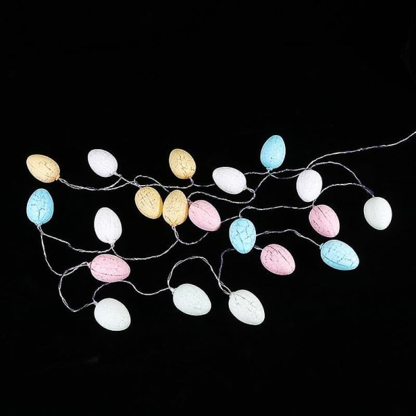 Fargerik 20 LED-lys påskeeggsdesign lysslynge USB-lysslynge